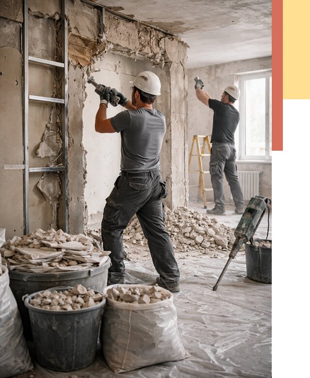 Демонтажные работы в Новомосковске от 2788 руб. — услуги и цена под ключ | ОТДЕЛОЧНИК-Нвм