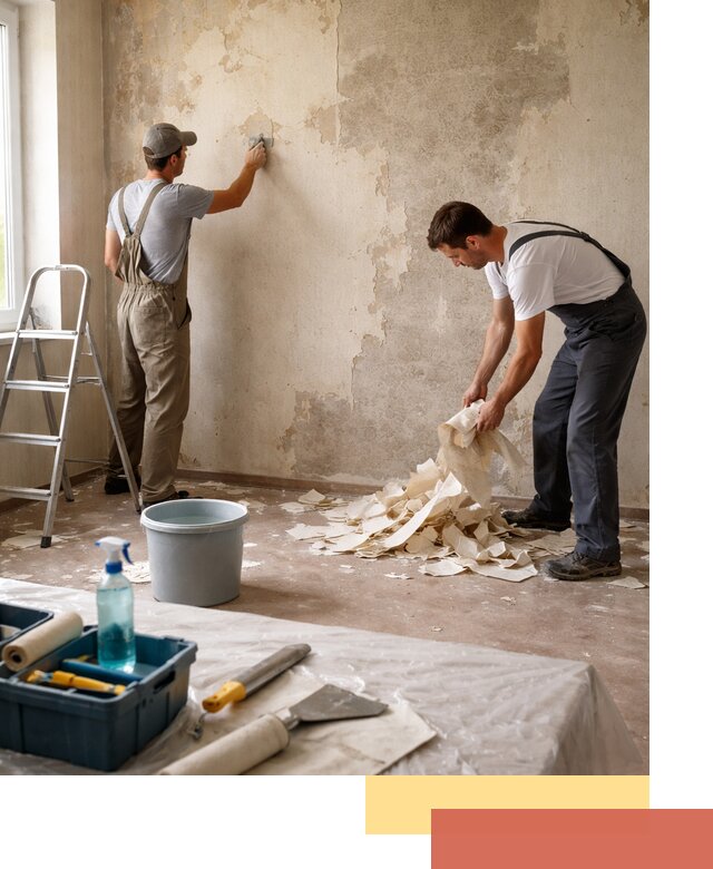 Снятие старых обоев в Новомосковске быстро и качественно