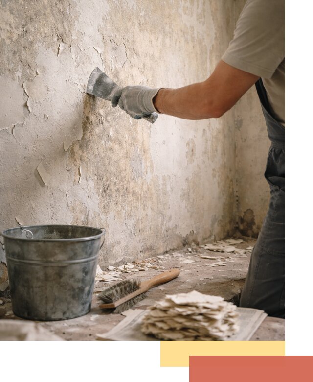 Удаление старой краски со стен в Новомосковске качественно и быстро