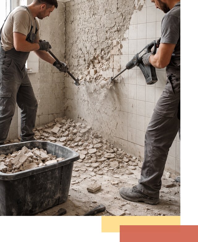 Демонтаж плитки со стен в Новомосковске быстро и аккуратно