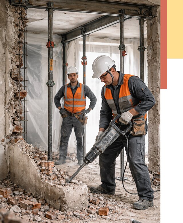 Снос несущих стен в Новомосковске от 10583 руб. — демонтаж несущей стены под ключ | ОТДЕЛОЧНИК-Нвм