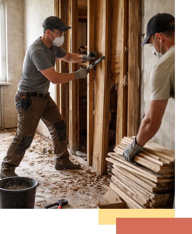 Демонтаж деревянных перегородок в Новомосковске быстро и аккуратно