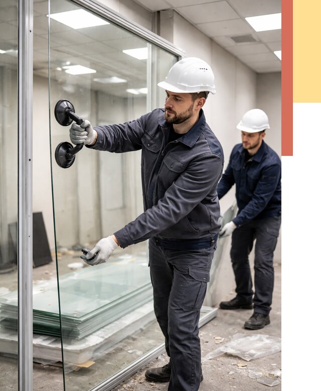 Демонтаж стеклянных перегородок в Новомосковске от 3304 руб. — быстро и недорого | ОТДЕЛОЧНИК-Нвм