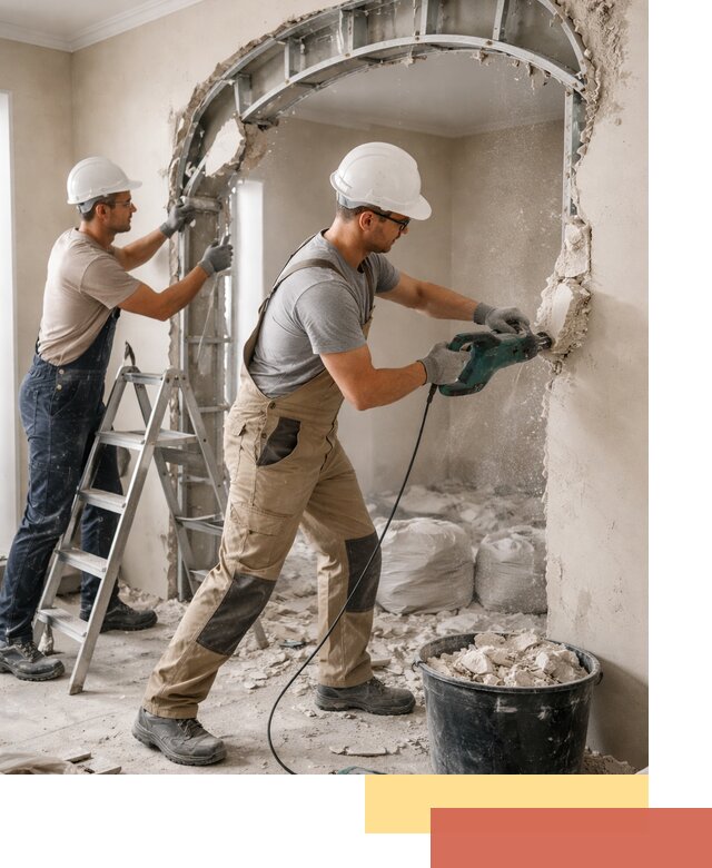 Демонтаж гипсокартонной арки в Новомосковске быстро и аккуратно