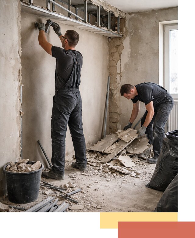 Демонтаж короба из гипсокартона в Новомосковске быстро и аккуратно