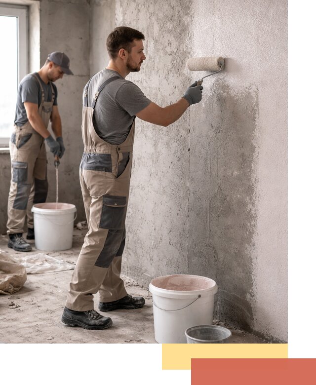 Нанесение бетоноконтакта на стены в Новомосковске для последующей отделки