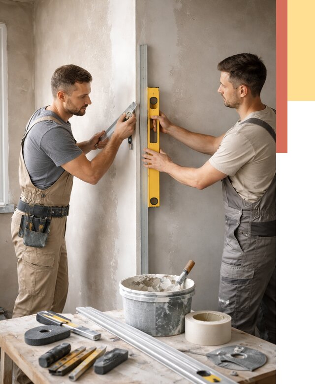 Выведение углов стен в Новомосковске от 1910 руб. быстро и недорого | ОТДЕЛОЧНИК-Нвм