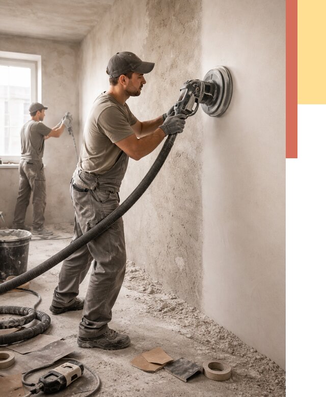 Шлифовка стен в Новомосковске от 1239 руб/м2 — быстро и недорого | ОТДЕЛОЧНИК-Нвм