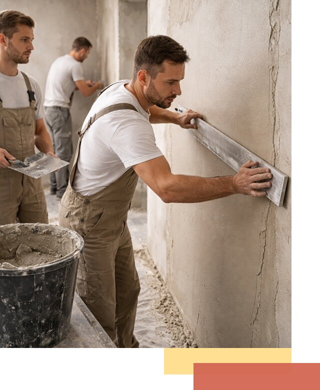 Штукатурка стен без маяков в Новомосковске быстро и качественно