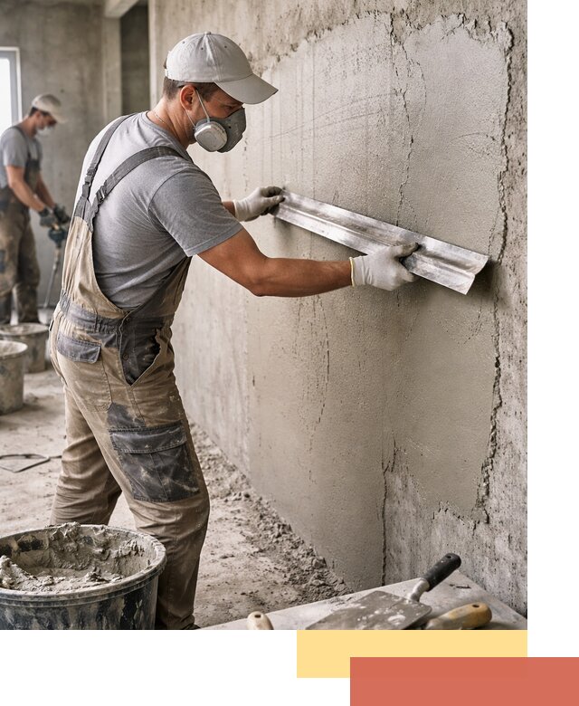 Штукатурка бетонных стен в Новомосковске качественно и долговечно