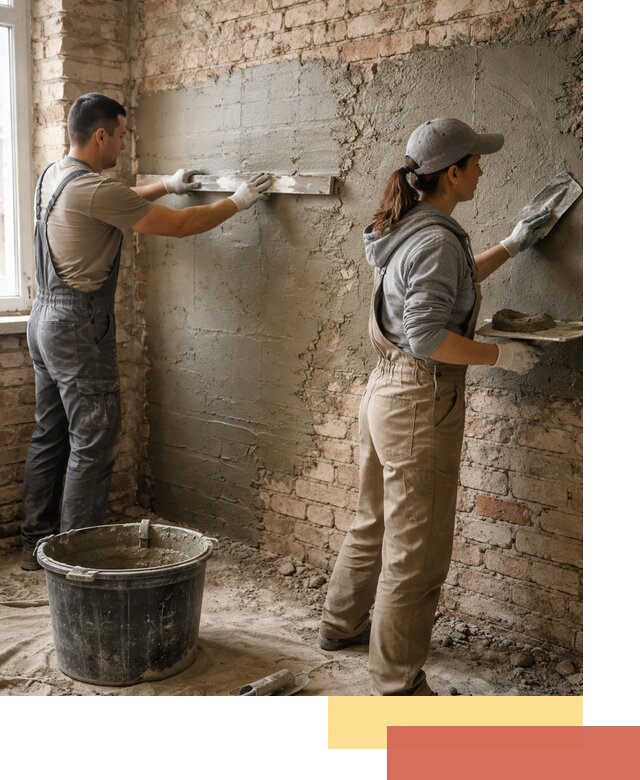 Штукатурка кирпичных стен в Новомосковске — качественно и надежно