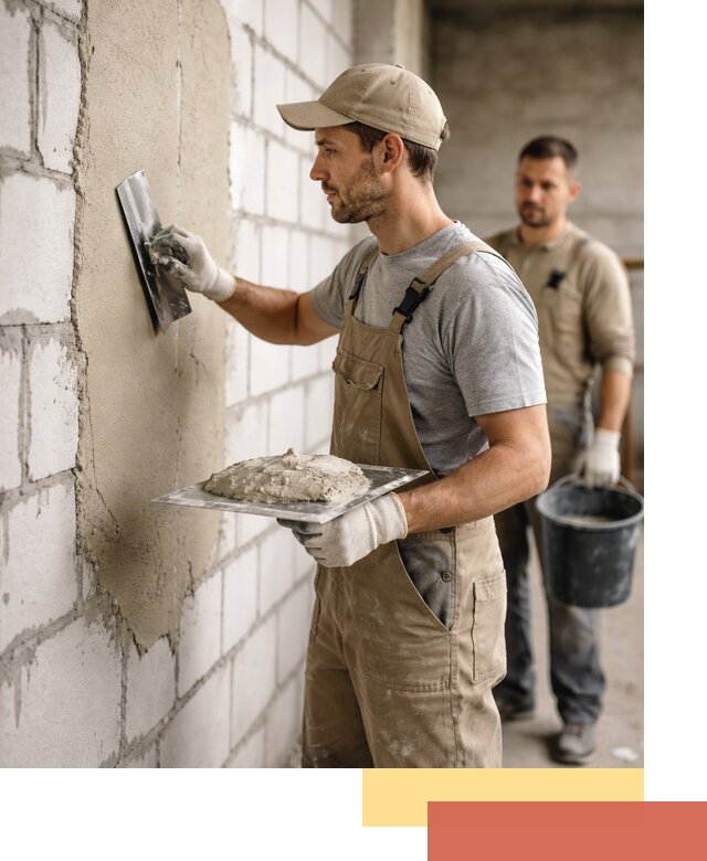 Штукатурка стен из газобетона в Новомосковске под ключ