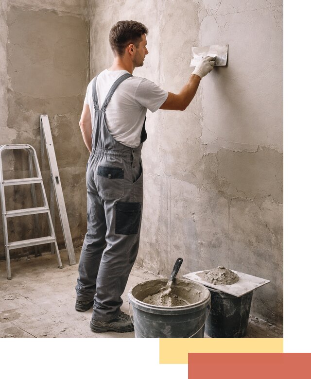 Штукатурка стен в ванной под ключ в Новомосковске