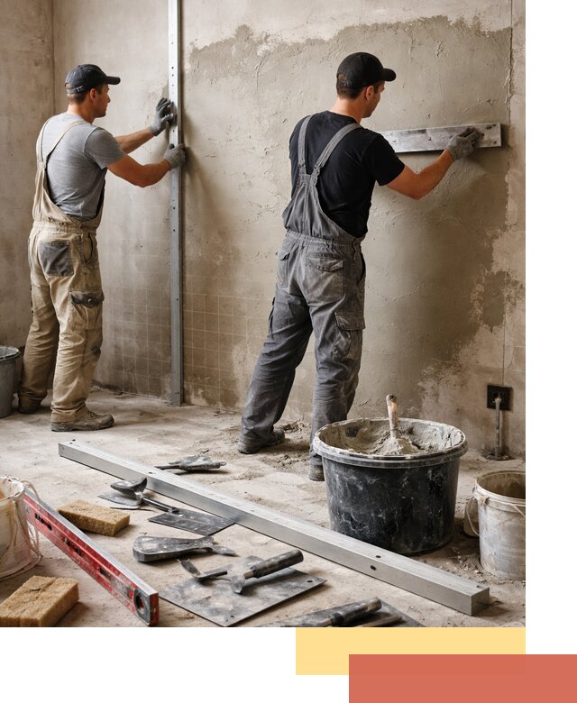 Профессиональная штукатурка стен под плитку в Новомосковске