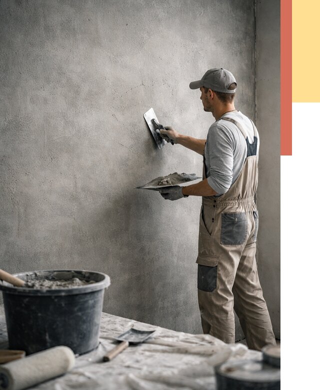 Декоративная штукатурка под бетон в Новомосковске от 2581 руб./м² — нанесение под ключ | ОТДЕЛОЧНИК-Нвм