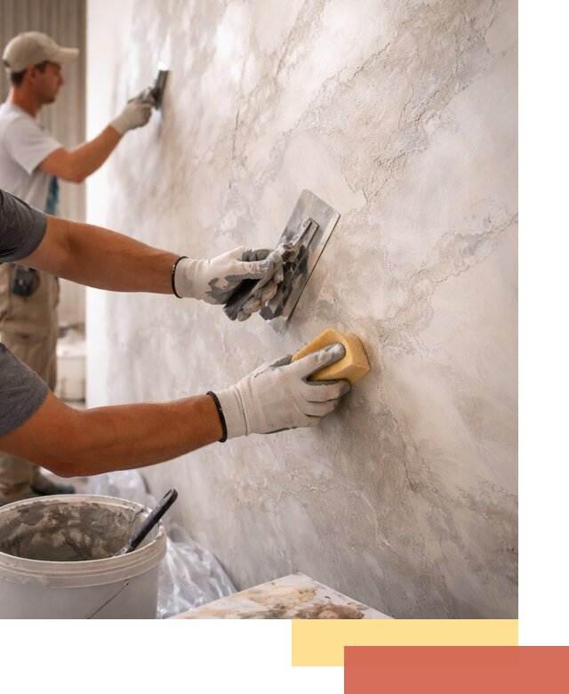 Декоративная штукатурка под мрамор в Новомосковске для стен и потолков