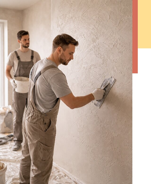 Фактурная штукатурка стен в Новомосковске от 4337 руб./м² — заказать под ключ | ОТДЕЛОЧНИК-Нвм