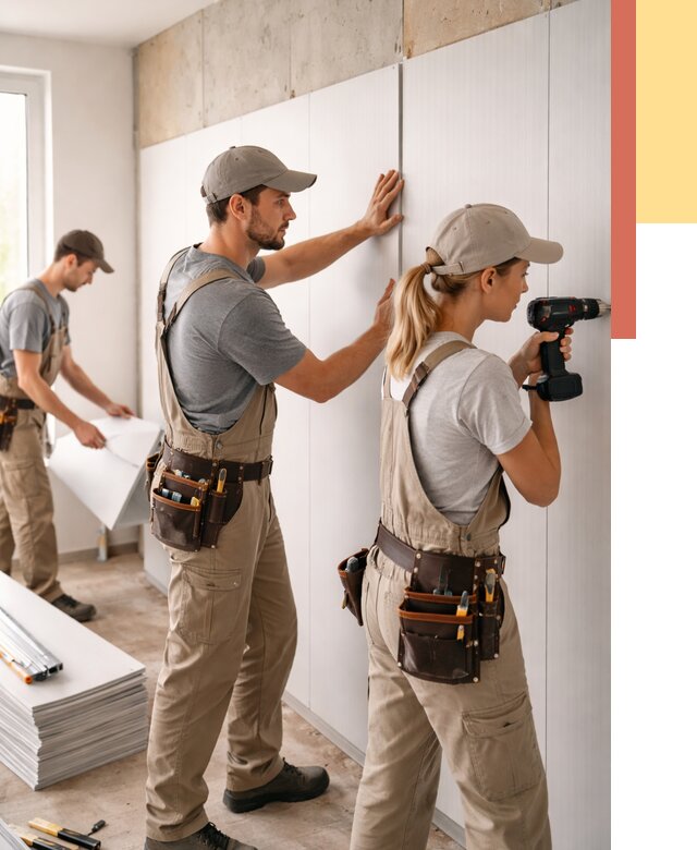 Монтаж ПВХ панелей на стены в Новомосковске от 465 руб/м2 — быстро и недорого | ОТДЕЛОЧНИК-Нвм