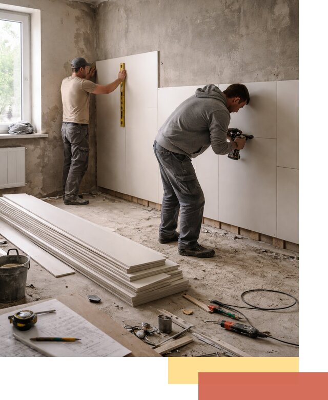 Монтаж ПВХ панелей на стены в Новомосковске качественно и быстро