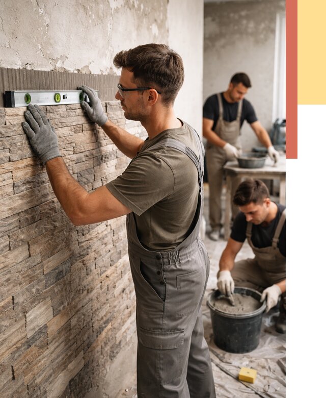 Монтаж искусственного камня в Новомосковске от 4646 руб. под ключ | ОТДЕЛОЧНИК-Нвм