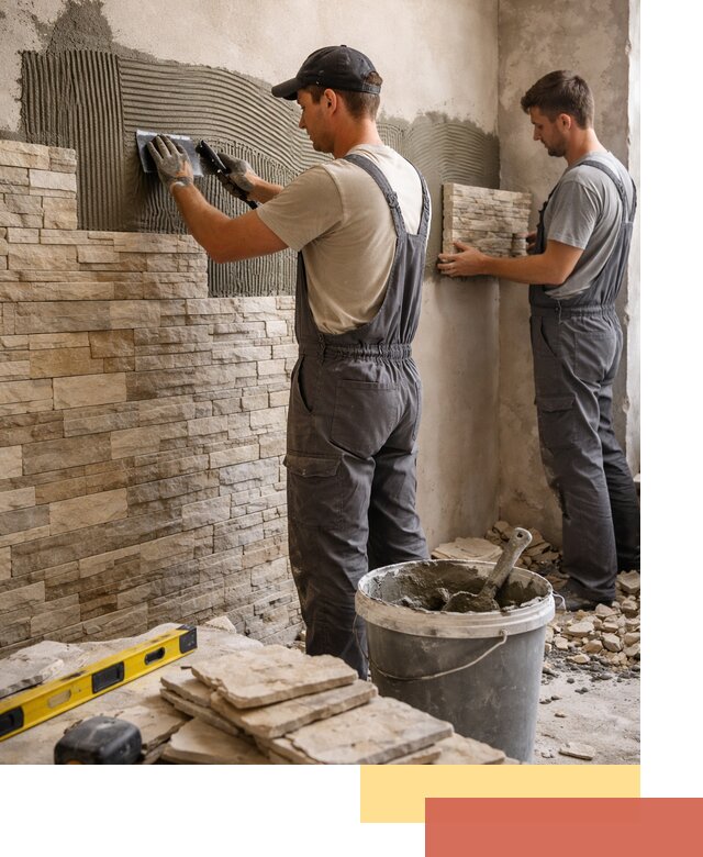 Монтаж искусственного камня в Новомосковске — облицовка стен и фасадов