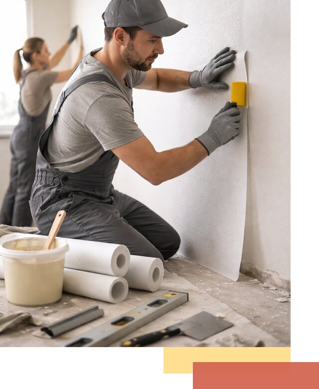 Поклейка стеклообоев профессионально в Новомосковске