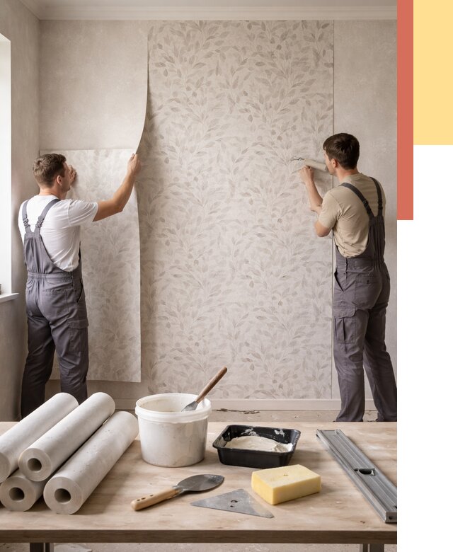 Поклейка обоев с подбором рисунка в Новомосковске от 3614 руб. | ОТДЕЛОЧНИК-Нвм - быстро и недорого