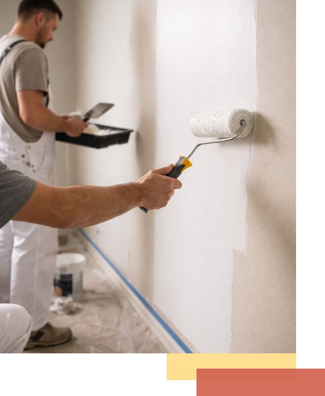 Покраска стен акриловой краской профессионально в Новомосковске