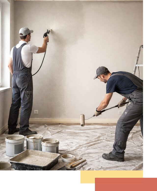 Покраска стен моющейся краской и защита поверхностей в Новомосковске