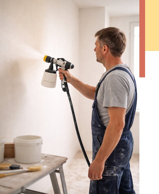 Покраска стен краскопультом в Новомосковске от 7744 руб. — механизированная покраска | ОТДЕЛОЧНИК-Нвм