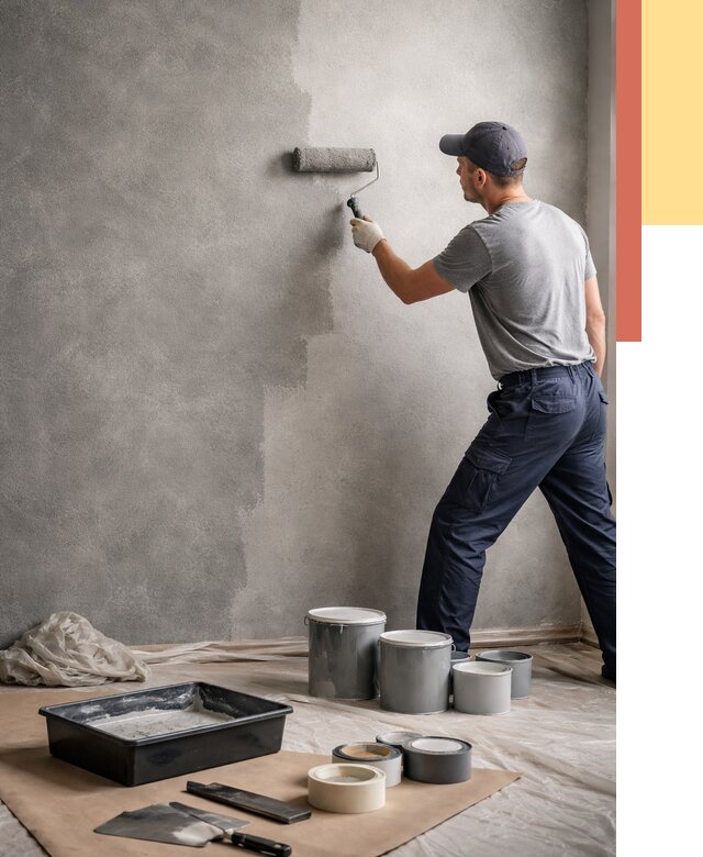 Покраска стен под бетон в Новомосковске от 671 руб. за м2 — быстро и недорого | ОТДЕЛОЧНИК-Нвм