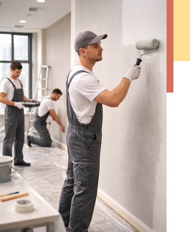 Покраска стен в офисе в Новомосковске от 8776 руб. — быстро и недорого | ОТДЕЛОЧНИК-Нвм