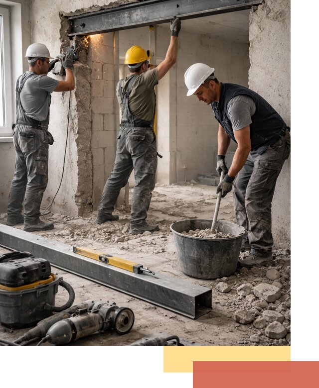 Создание проемов в стенах и несущих конструкциях в Новомосковске