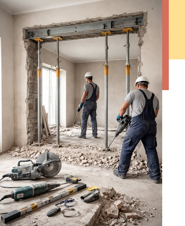 Прорезка проема в стене в Новомосковске от 4646 руб. — быстро и недорого | ОТДЕЛОЧНИК-Нвм