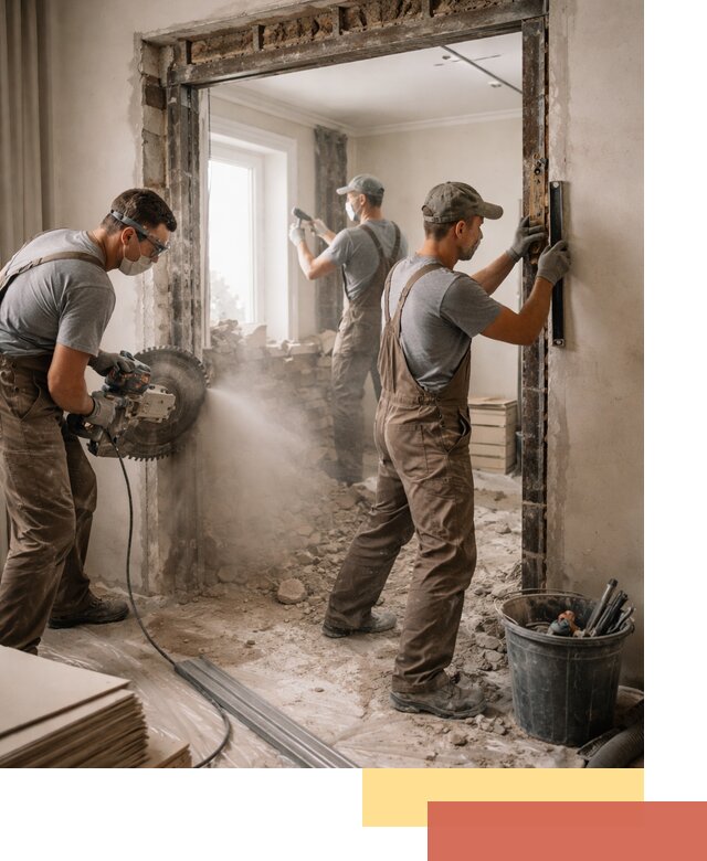 Расширение дверного проема под установку новой двери в Новомосковске