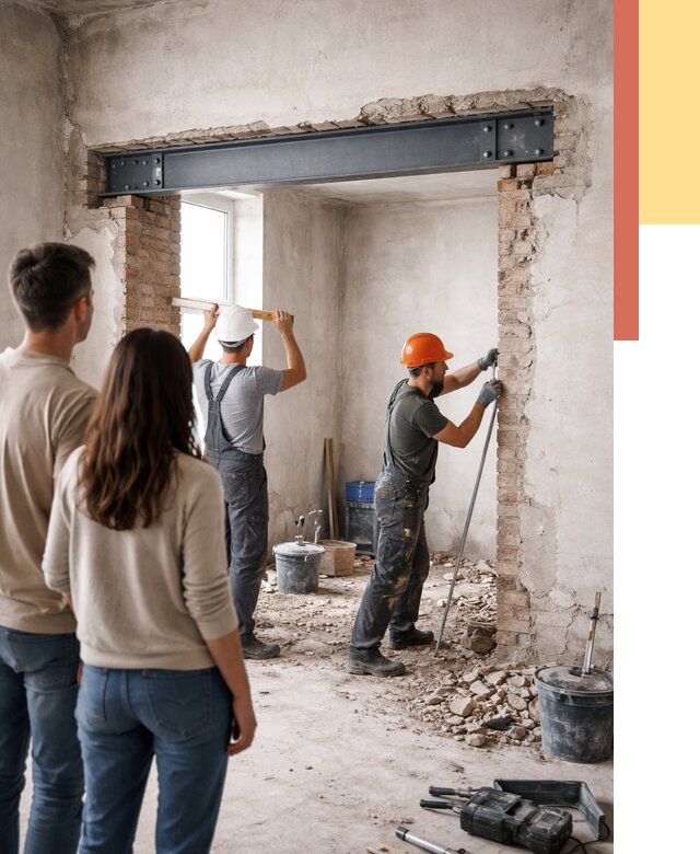 Усиление проема в стене в Новомосковске от 9809 руб. — усиление дверного проема металлоконструкцией | ОТДЕЛОЧНИК-Нвм