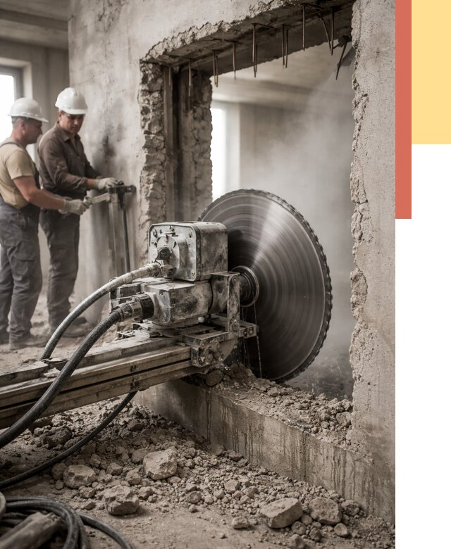 Алмазная резка проемов в Новомосковске от 4646 руб. быстро и недорого | ОТДЕЛОЧНИК-Нвм