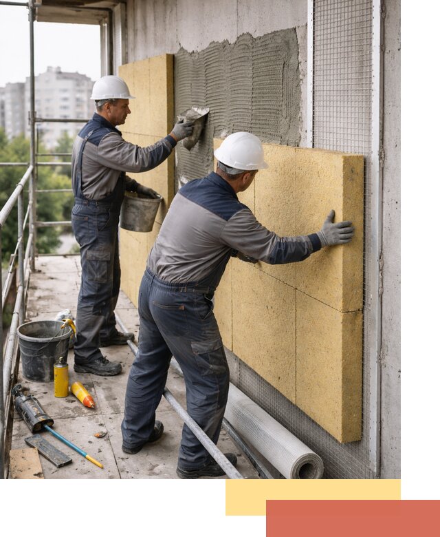 Утепление стен зданий и домов в Новомосковске качественно и надежно