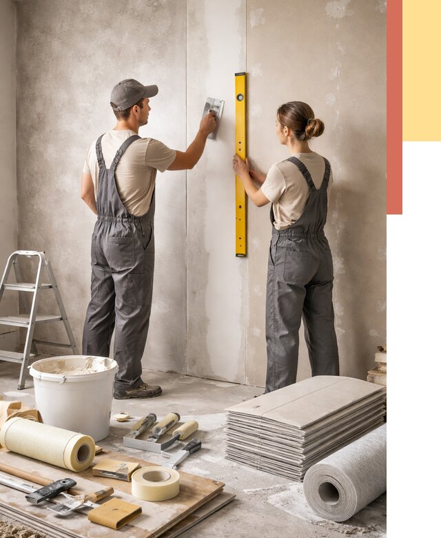 Отделка стен в Новомосковске от 1549 руб/м² — недорого, быстро, под ключ | ОТДЕЛОЧНИК-Нвм