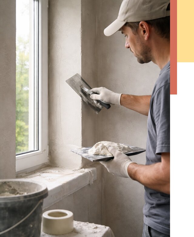 Штукатурка откосов в Новомосковске от 4646 руб/м² — услуги и выравнивание под ключ | ОТДЕЛОЧНИК-Нвм