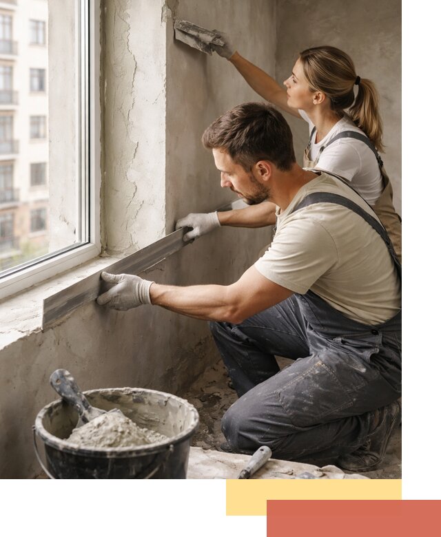 Штукатурка откосов дверей и окон профессионально в Новомосковске