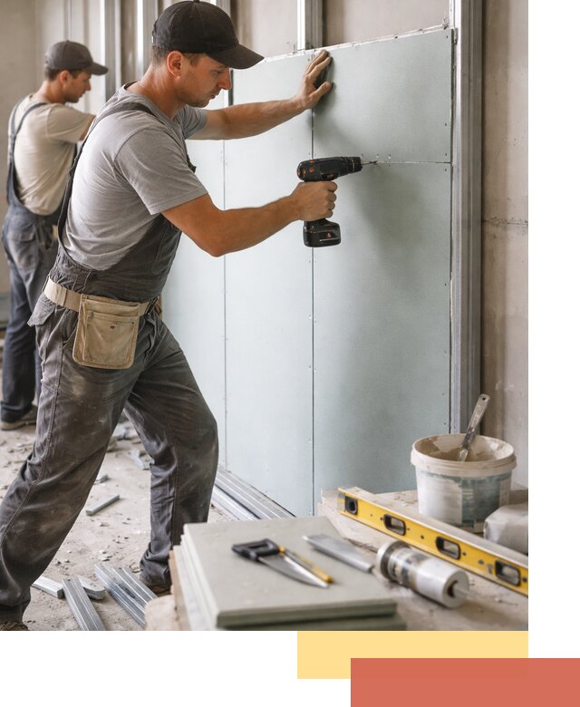 Кладка влагостойких перегородок ПГП в Новомосковске