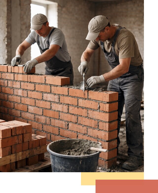 Кладка кирпичных перегородок под ключ в Новомосковске