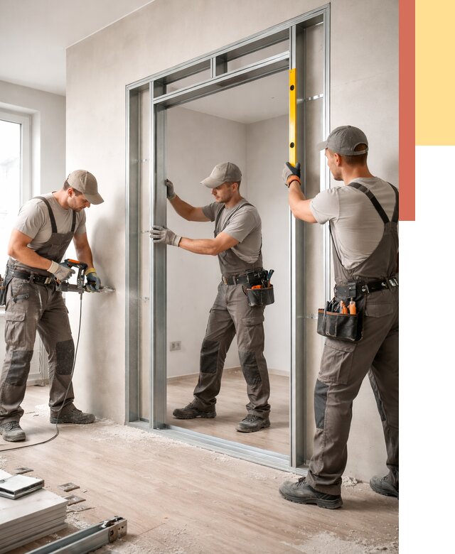 Устройство дверного проема в перегородке в Новомосковске от 4646 руб. под ключ | ОТДЕЛОЧНИК-Нвм