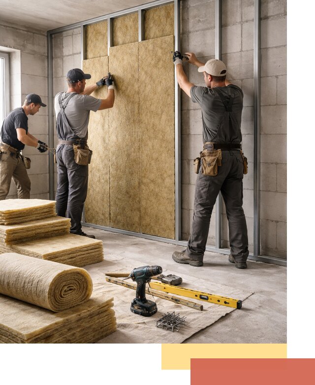 Шумоизоляция перегородок из блоков в Новомосковске — монтаж и защита шумоизоляцией