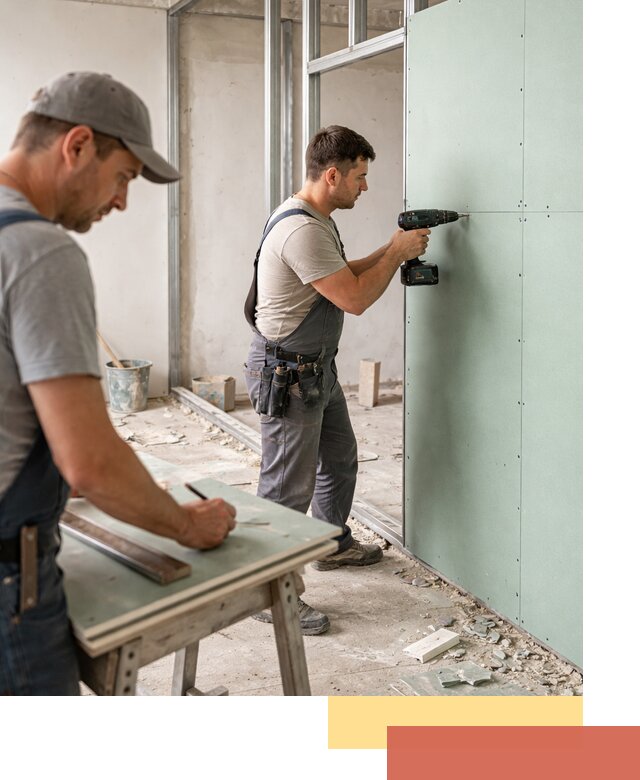 Перегородки из влагостойкого гипсокартона под ключ в Новомосковске