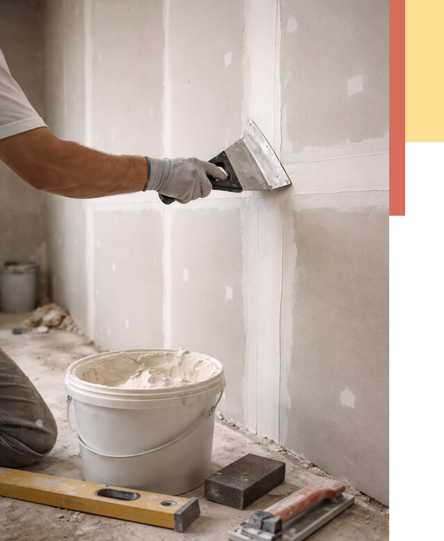 Шпаклевка перегородок из гипсокартона в Новомосковске от 2581 руб. — услуги ОТДЕЛОЧНИК-Нвм