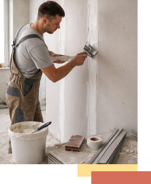 Шпаклевка перегородок из гипсокартона в Новомосковске качественно и быстро