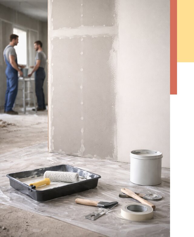 Покраска перегородок из гипсокартона в Новомосковске от 4646 руб. под ключ | ОТДЕЛОЧНИК-Нвм