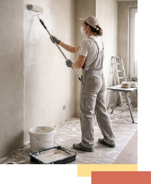 Покраска перегородок из гипсокартона в Новомосковске качественно и недорого